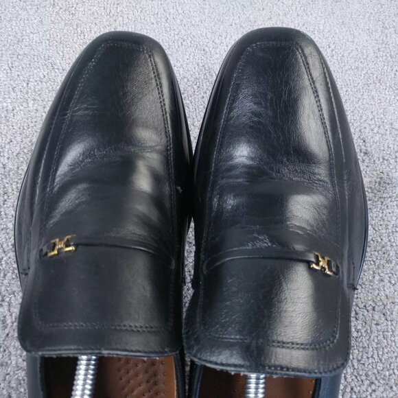 Bostonian Slip On Loafers Mens 11 Dress Shoes Black Low Top Almond Toe - Picture 7 of 9